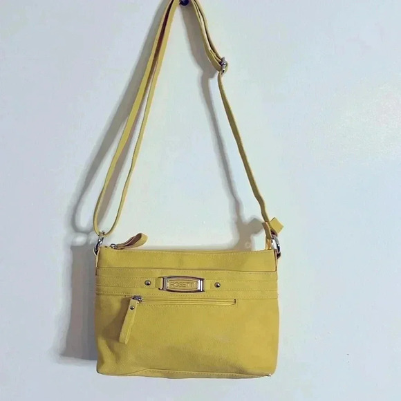 Rosetti Faux Leather Yellow Convenient Small Travel Purse Adjustable Straps - Picture 2 of 6